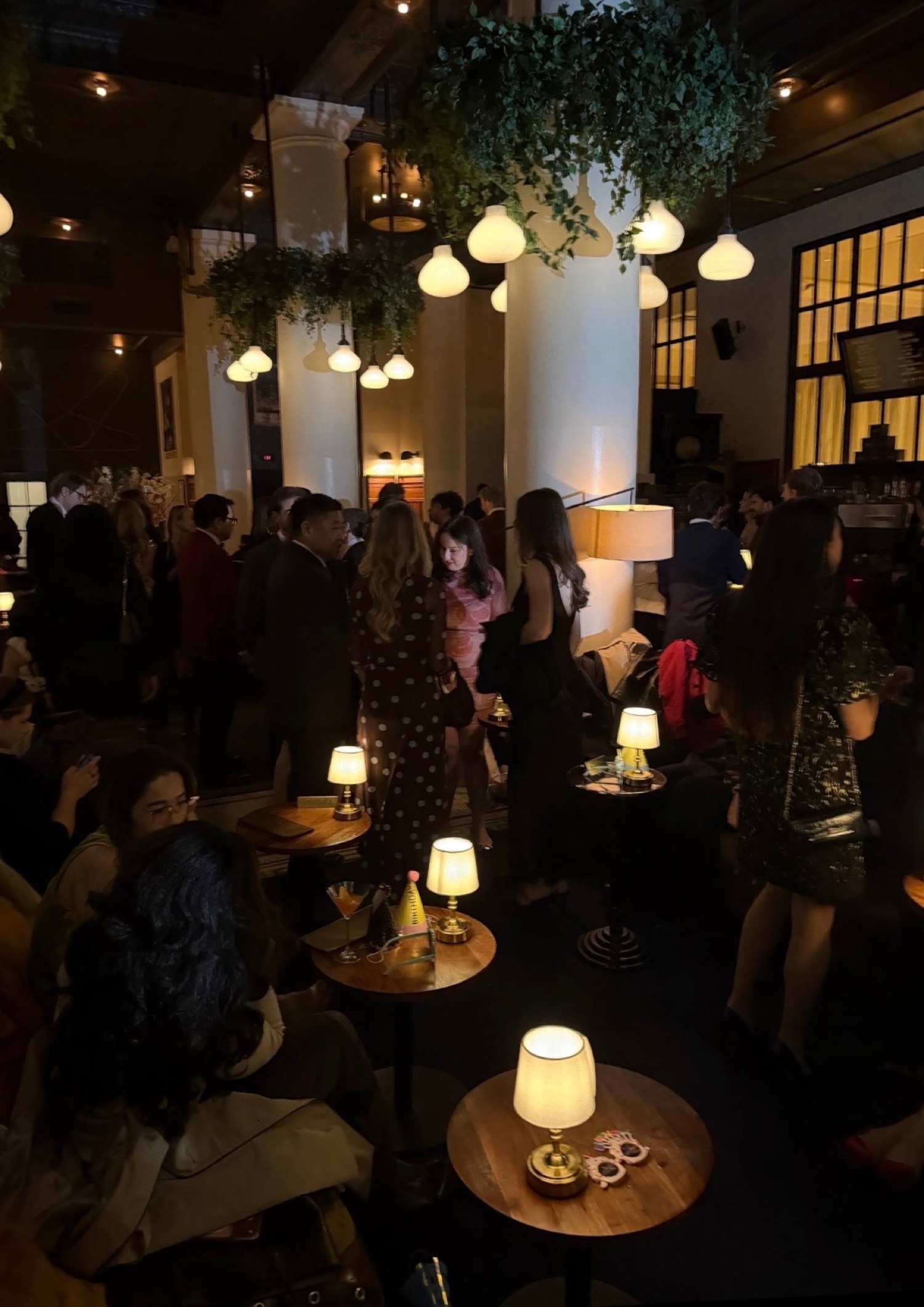Guests gathered under the lamps at the Birthday Charity Gala.